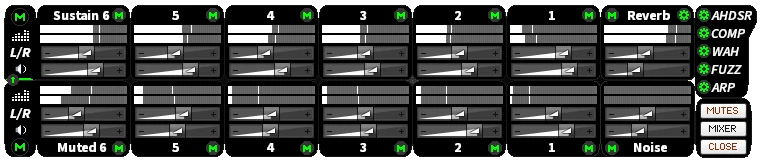 Guitarocracy User Manual: Mixer Interface of Guitarocracy