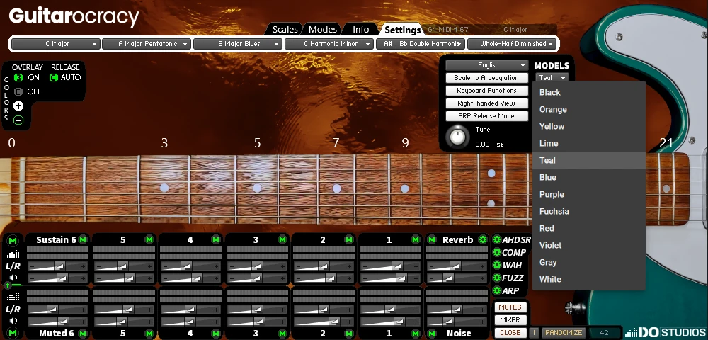 Guitarocracy User Manual: Customize the Guitar Model Color in Guitarocracy, a Virtual Guitar Instrument